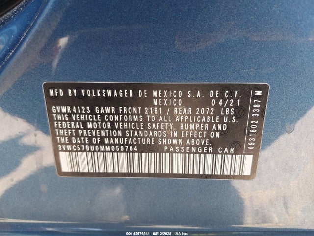 Volkswagen tsi 2021 3VWC57BU0MM059704 Image 9