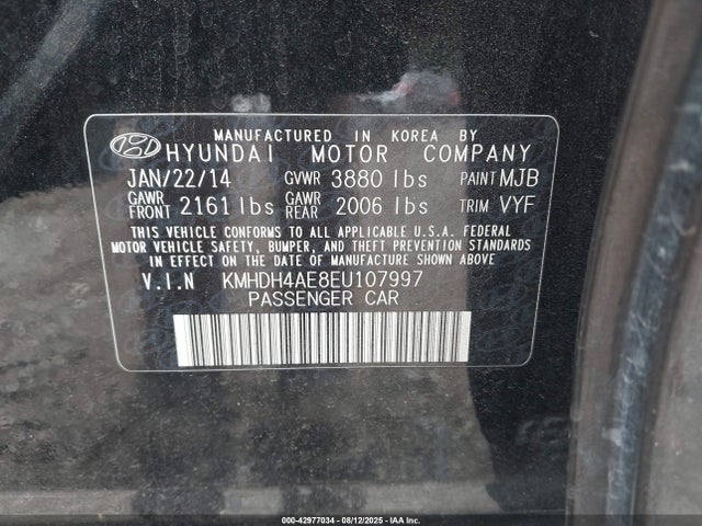 Hyundai dohc mpi nu 2014 KMHDH4AE8EU107997 Image 9