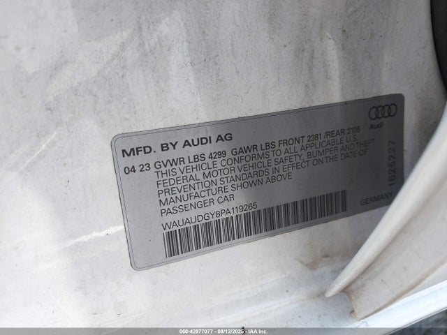 WAUAUDGY8PA119265 Audi 40 tfsi