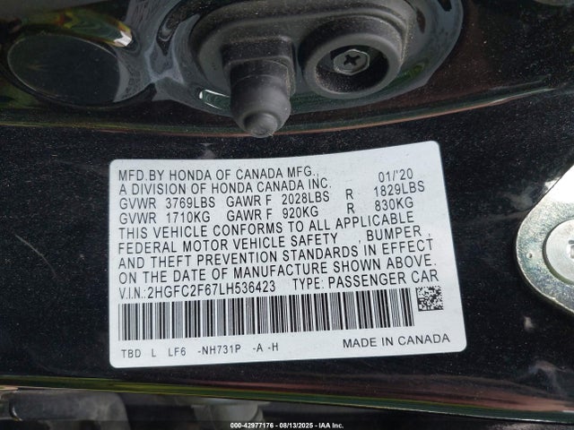 Honda k20c2 2020 2HGFC2F67LH536423 Image 9