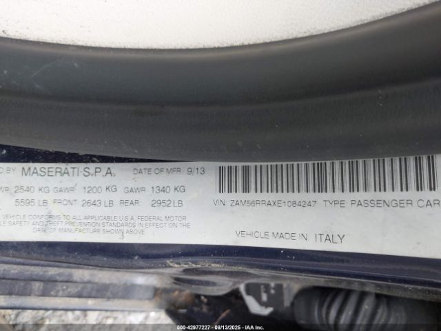 2014 MASERATI QUATTROPORTE ZAM56RRAXE1084247 Photo 8