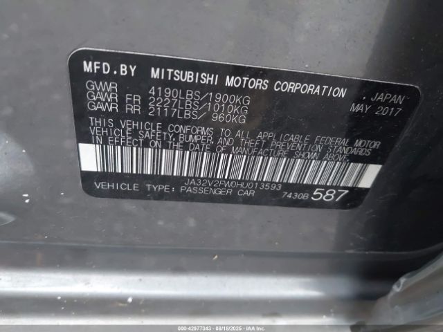 2017 MITSUBISHI LANCER JA32V2FW0HU013593 Photo 8