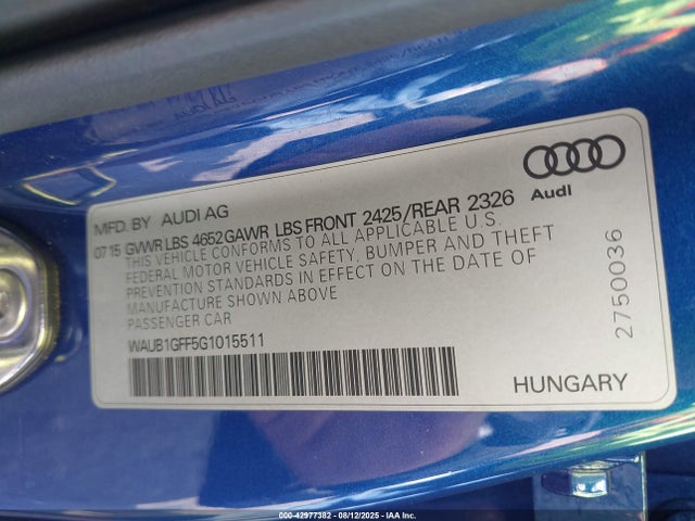 2016 AUDI S3 WAUB1GFF5G1015511 Photo 8