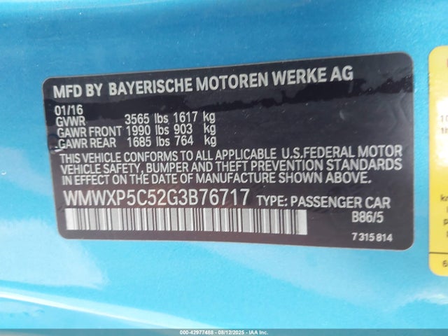 2016 MINI HARDTOP WMWXP5C52G3B76717 Photo 8