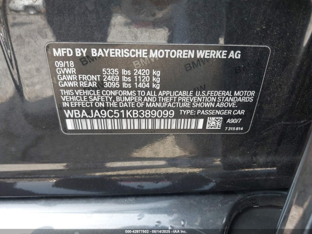 WBAJA9C51KB389099 BMW 530e