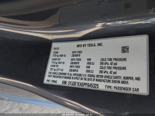 2023 TESLA MODEL 3 5YJ3E1EA5PF645325 Photo 8