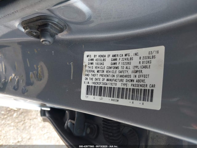 1HGCR2F3XGA179279 Honda k24w1