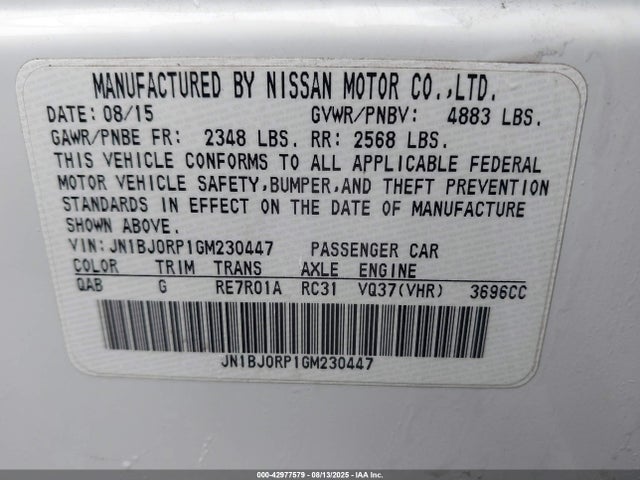 JN1BJ0RP1GM230447 Infiniti QX50