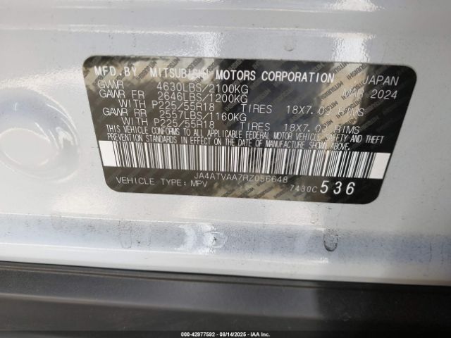 2024 MITSUBISHI ECLIPSE CROSS JA4ATVAA7RZ056648 Photo 8