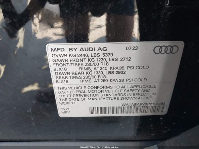 2023 AUDI Q5 WA1ABAFY0P2196466 Photo 8