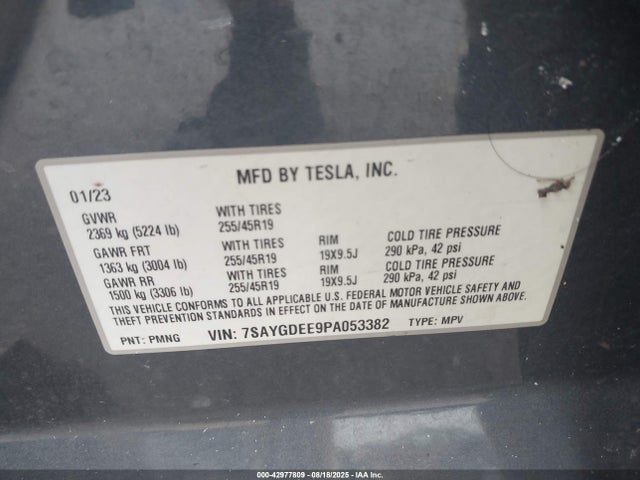 2023 TESLA MODEL Y 7SAYGDEE9PA053382 Photo 8