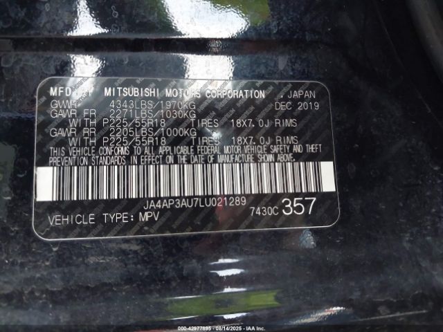 2020 MITSUBISHI OUTLANDER SPORT JA4AP3AU7LU021289 Photo 8