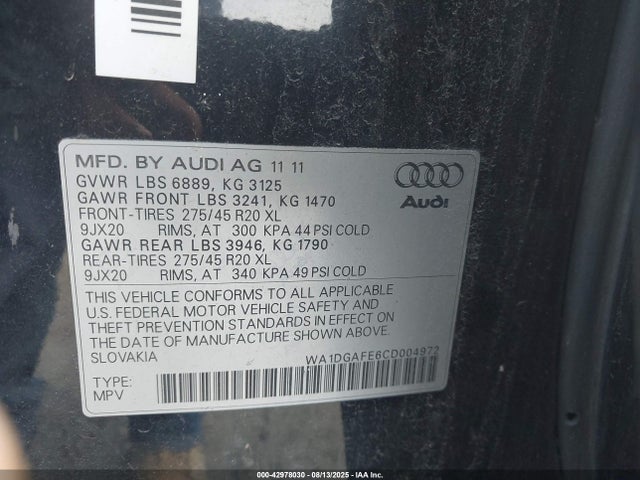 2012 AUDI Q7 WA1DGAFE6CD004972 Photo 8