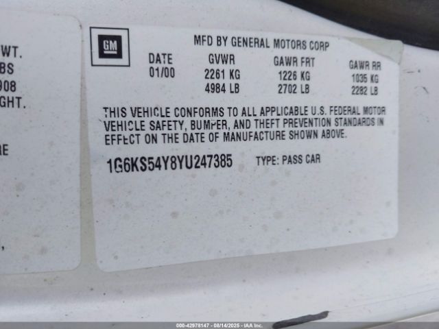 2000 CADILLAC SEVILLE 1G6KS54Y8YU247385 Photo 8