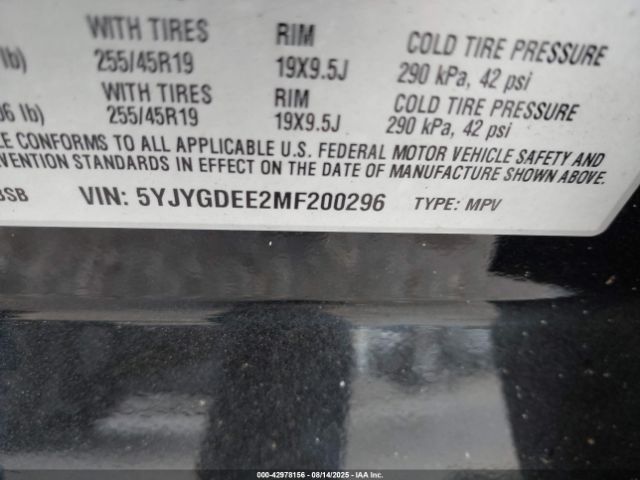 2021 TESLA MODEL Y 5YJYGDEE2MF200296 Photo 8