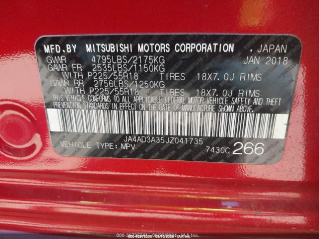 2018 MITSUBISHI OUTLANDER JA4AD3A35JZ041735 Photo 8