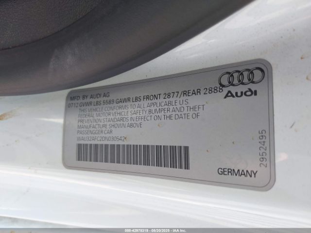 2013 AUDI S7 WAU32AFC2DN030542 Photo 8