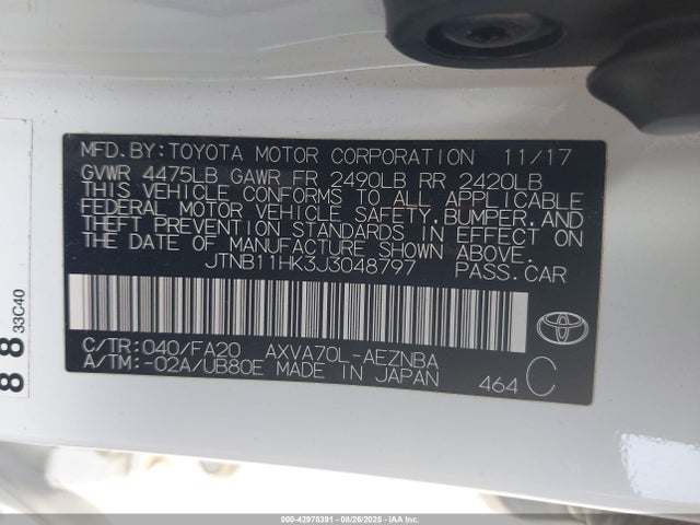 JTNB11HK3J3048797 Toyota a25a-fks