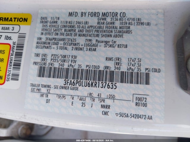 Ford 2019 2019 3FA6P0LU6KR137635 Image 9