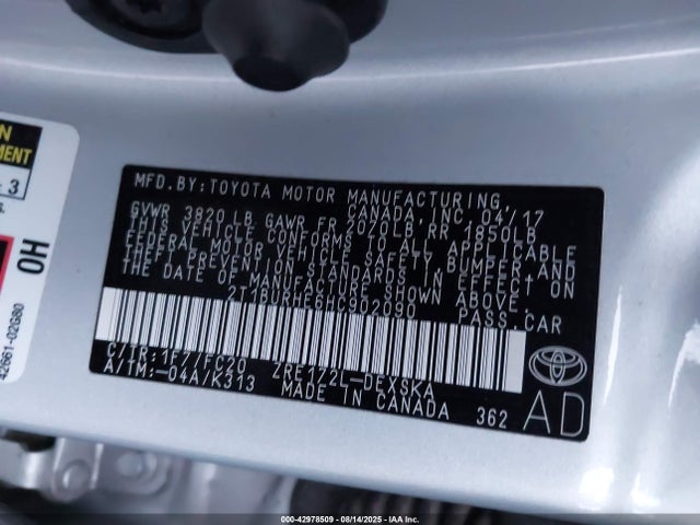 2T1BURHE6HC902090 Toyota 2zr-fe