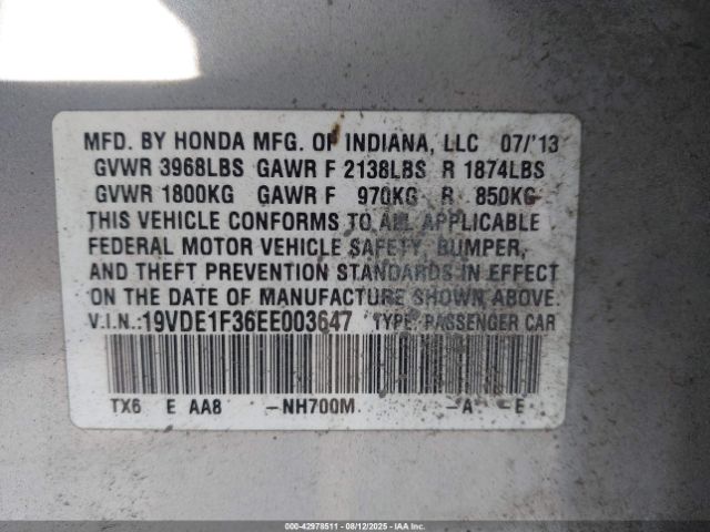 2014 ACURA ILX 19VDE1F36EE003647 Photo 8