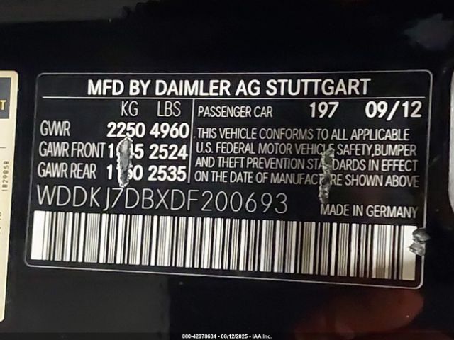 2013 MERCEDES-BENZ E 550 WDDKJ7DBXDF200693 Photo 8