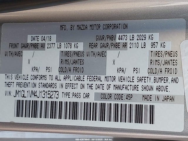Mazda py cylinder deactivation 2018 JM1GL1VM4J1315273 Image 9
