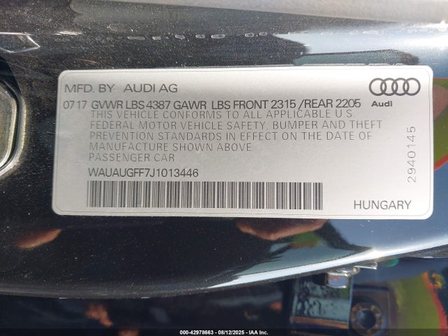 Audi A3 2018 WAUAUGFF7J1013446 Image 9