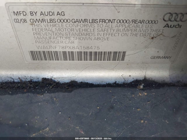 2008 AUDI A3 WAUNF78PX8A158475 Photo 8