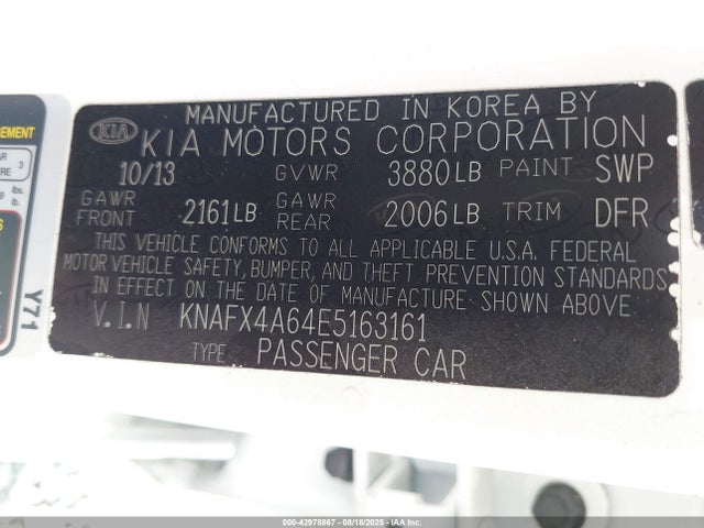 KIA Forte 2014 KNAFX4A64E5163161 Image 9