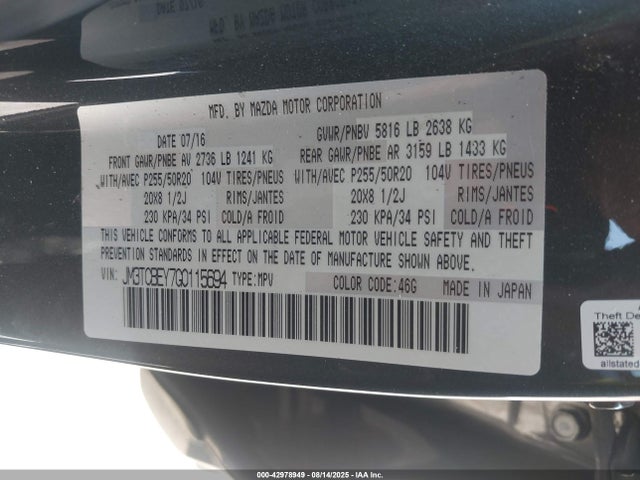 JM3TCBEY7G0115694 Mazda py