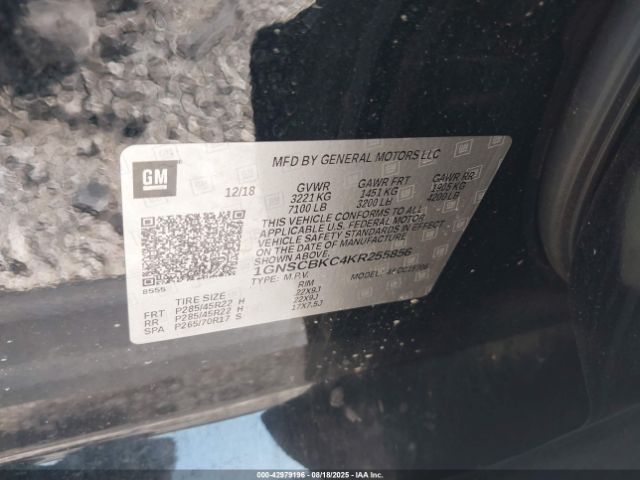 2019 CHEVROLET TAHOE 1GNSCBKC4KR255856 Photo 8