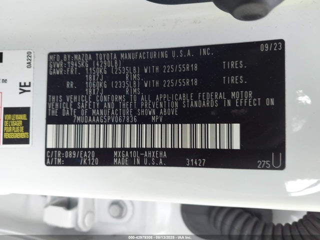 Toyota m20a-fks 2023 7MUDAAAG5PV067836 Image 9