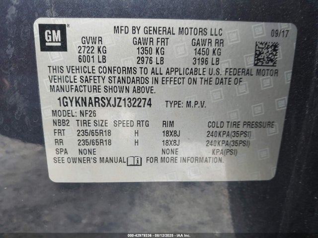 2018 CADILLAC XT5 1GYKNARSXJZ132274 Photo 8