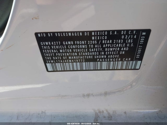 Volkswagen 2014 2014 3VWL17AJ4EM419772 Image 9