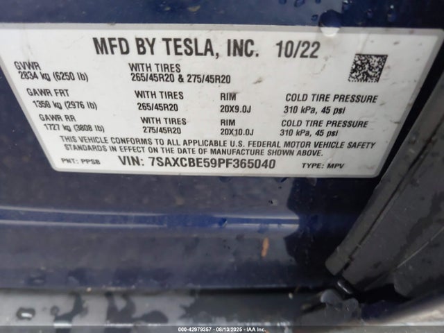 2023 TESLA MODEL X 7SAXCBE59PF365040 Photo 8