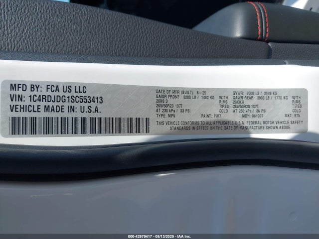 Dodge 2025 2025 1C4RDJDG1SC553413 Image 9