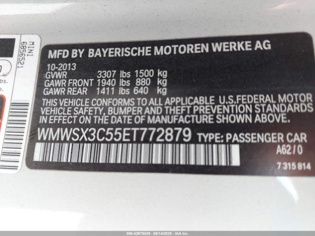 2014 MINI COUPE WMWSX3C55ET772879 Photo 8