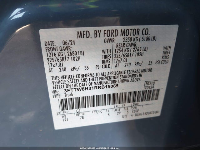 Ford Maverick 2024 3FTTW8H31RRB15065 Image 9