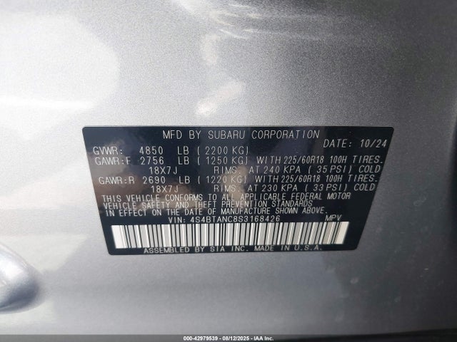 4S4BTANC8S3168426 Subaru na, u5