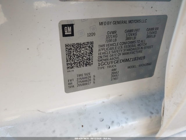 1GCUYGED6MZ183419 Chevrolet l84