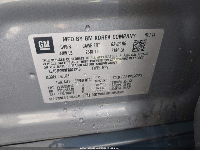 Buick luv 2015 KL4CJFSB9FB047210 Image 9