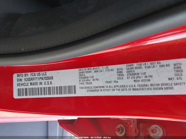RAM 1500 2023 1C6SRFFT1PN703646 Image 9