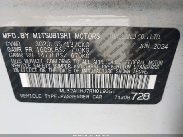 2024 MITSUBISHI MIRAGE ML32AUHJ7RH019351 Photo 8