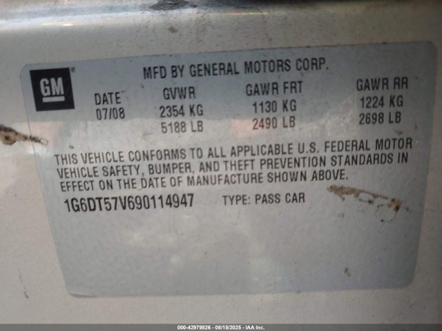 2009 CADILLAC CTS 1G6DT57V690114947 Photo 8