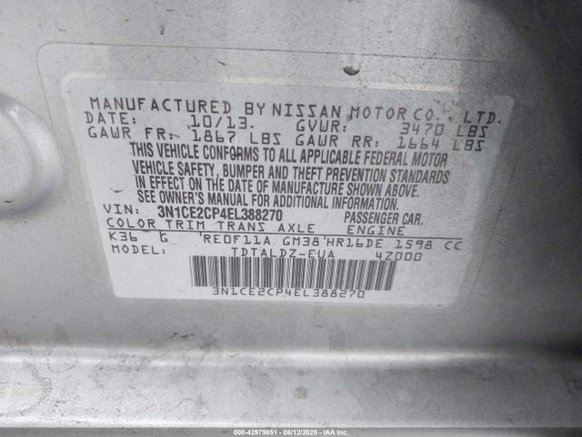 Nissan 2014 2014 3N1CE2CP4EL388270 Image 9