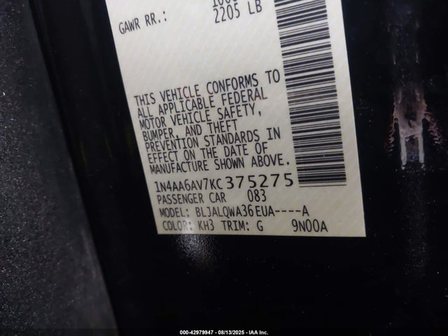 Nissan 2019 2019 1N4AA6AV7KC375275 Image 9