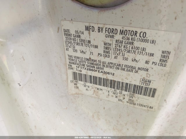 1FT7X2B60FEA50612 Ford 2015