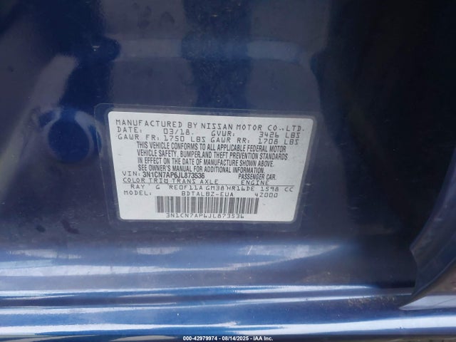 3N1CN7AP6JL873536 Nissan 2018