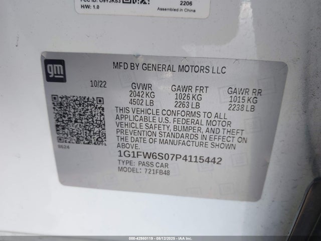 1G1FW6S07P4115442 Chevrolet 2023